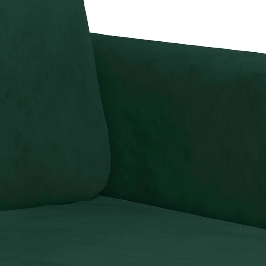 Ensemble de canapés 2 pcs avec coussins vert foncé velours - 6
