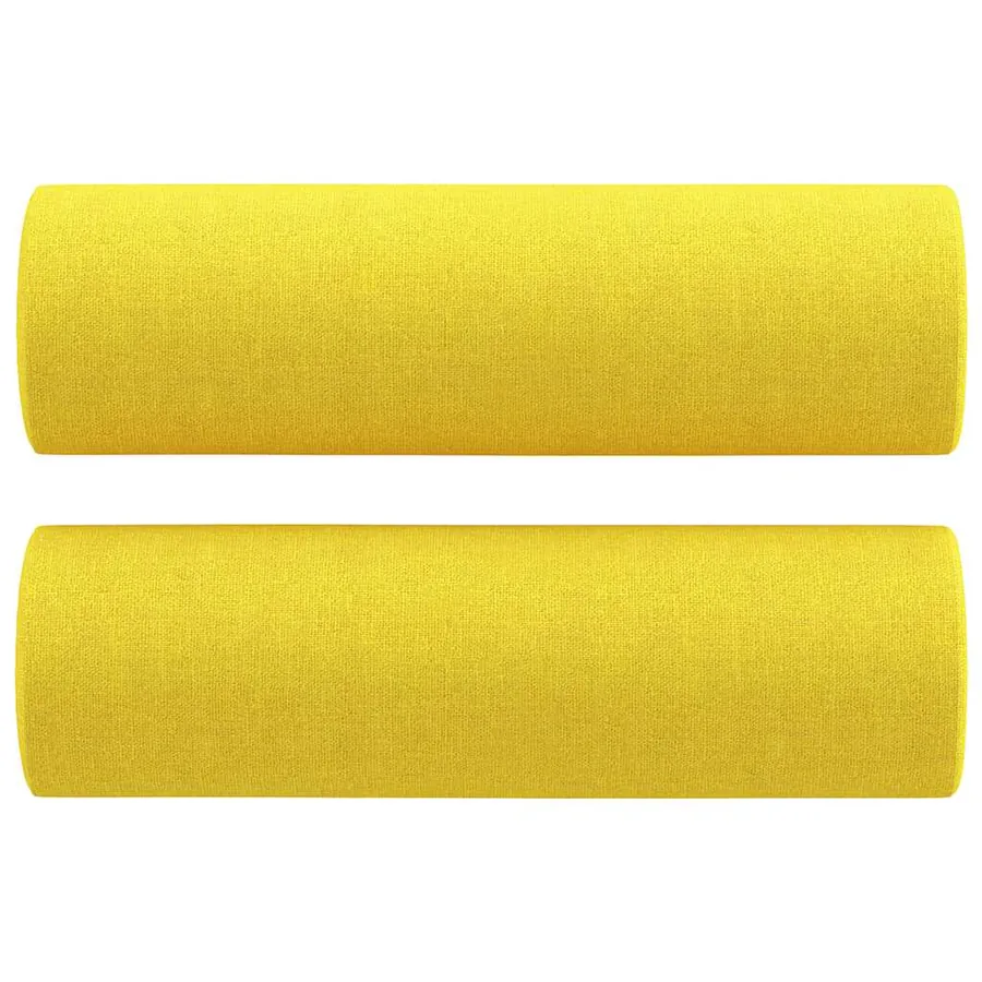 Ensemble de canapés 2 pcs avec coussins jaune clair tissu - 5
