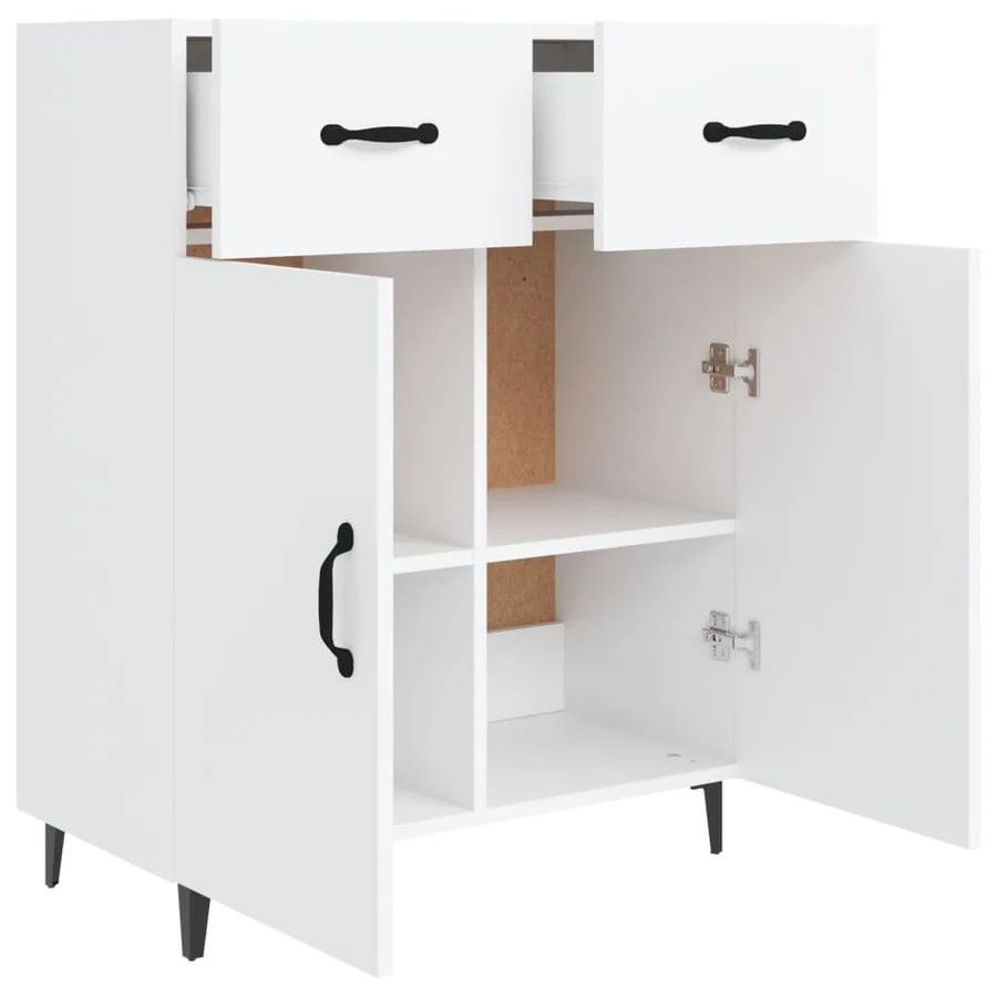 Buffet blanc 69,5x34x90 cm bois d'ingénierie - 7
