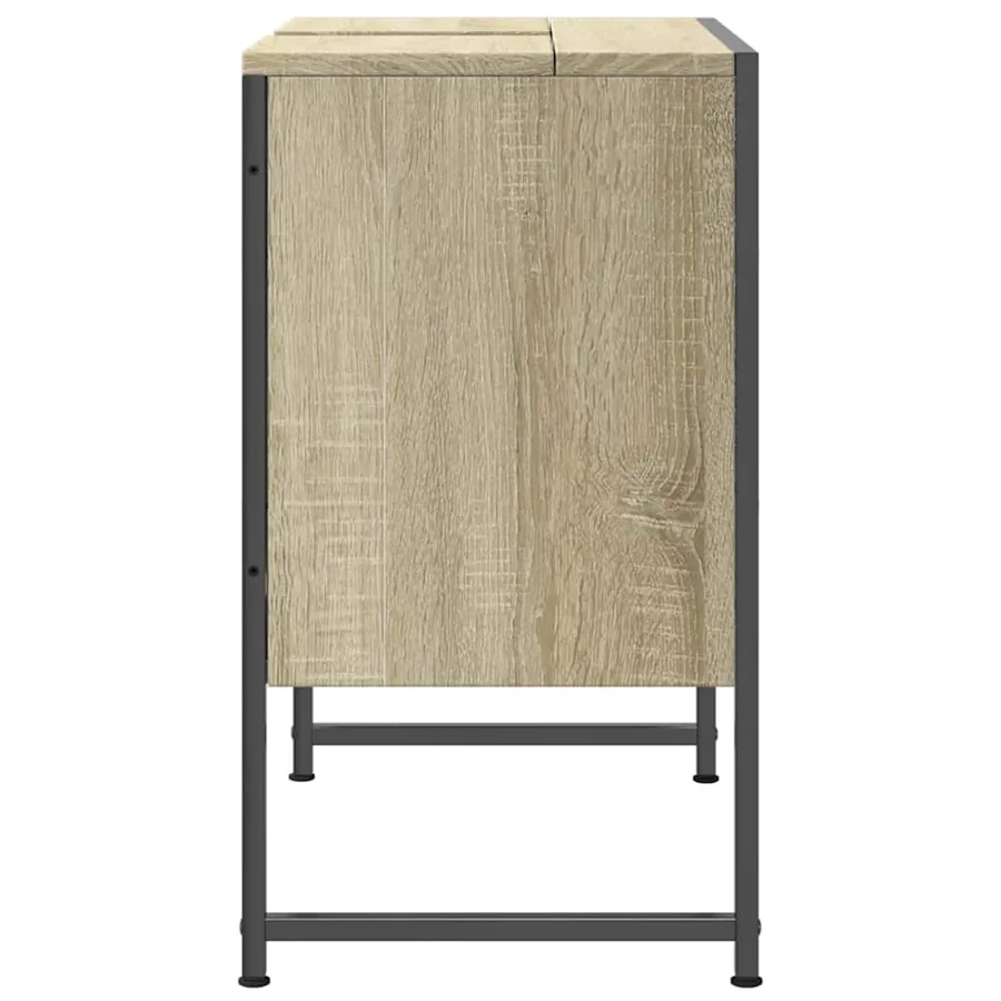 Armoire lavabo de salle de bain chêne sonoma 60x33x60 cm - 7
