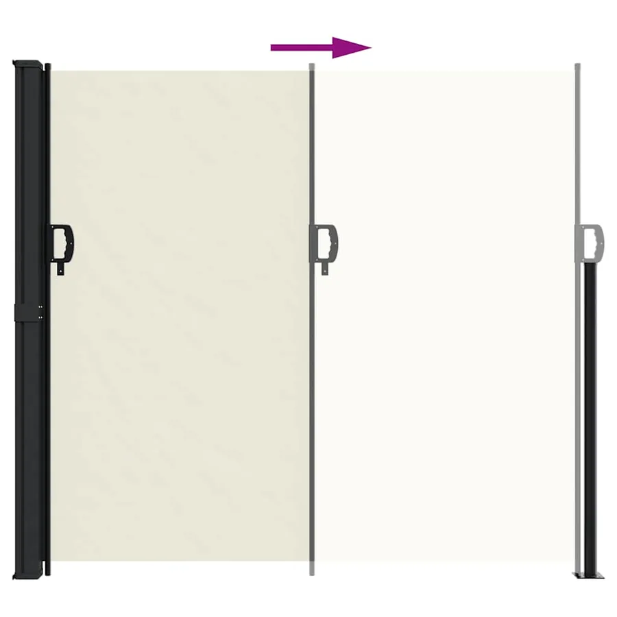 Auvent latéral rétractable crème 180x500 cm - 5