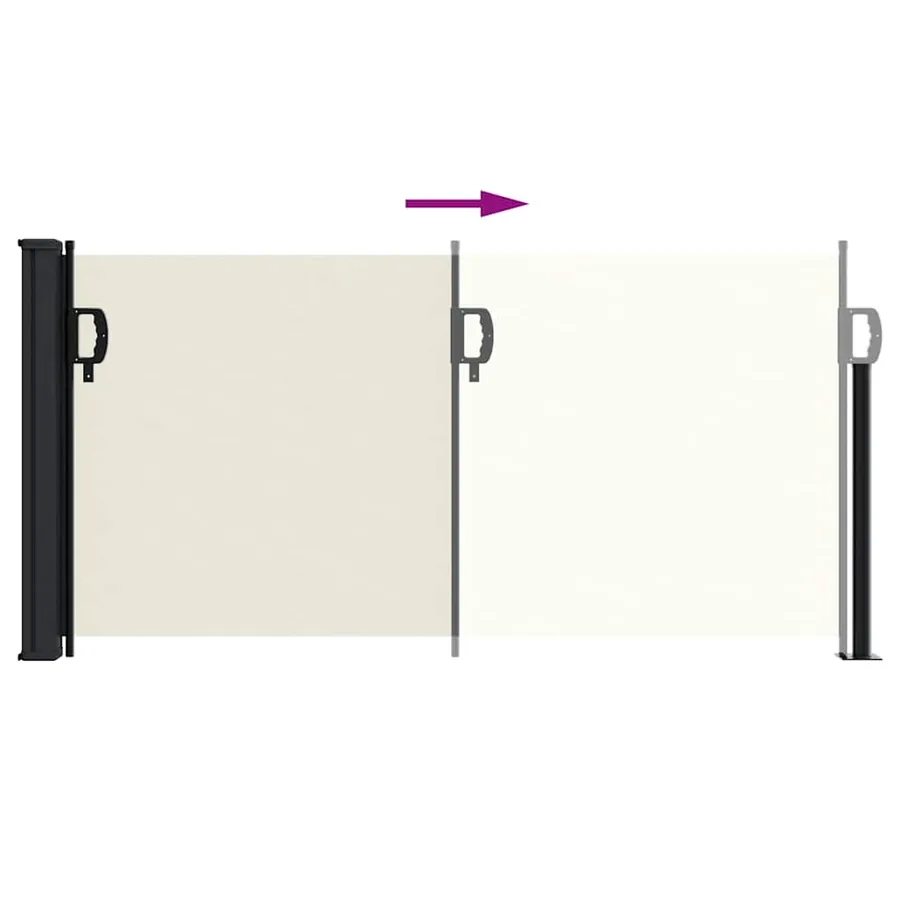 Auvent latéral rétractable crème 100x300 cm - 5