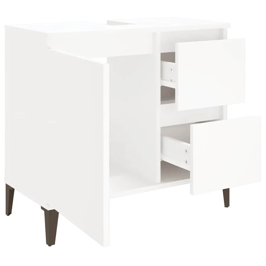 Armoire de salle de bain blanc 65x33x60 cm bois d'ingénierie - 6