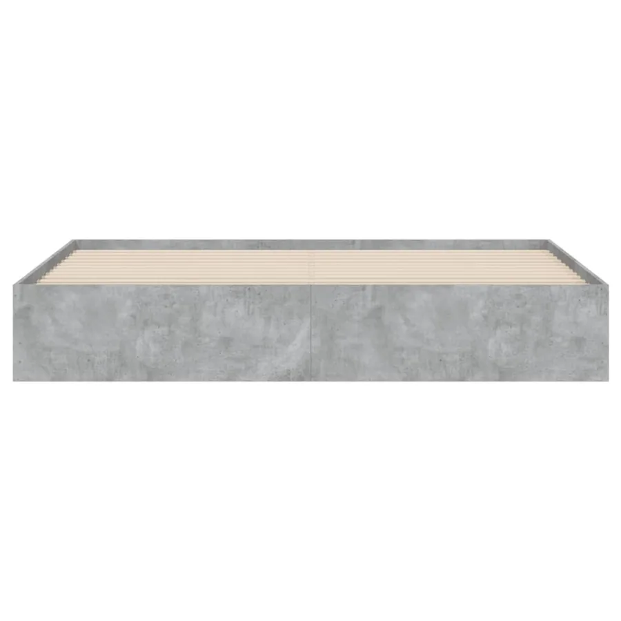 Cadre de lit avec tiroirs sans matelas gris béton 200x200 cm - 6