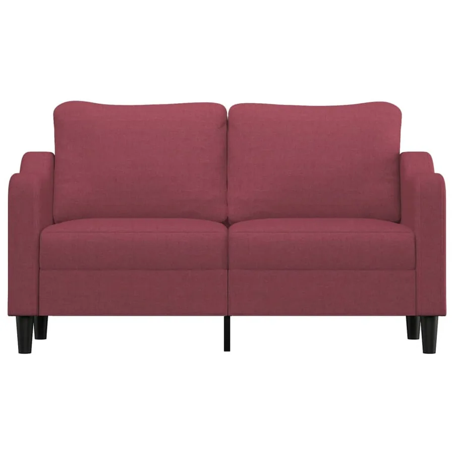 Canapé à 2 places Rouge bordeaux 140 cm Tissu - 3
