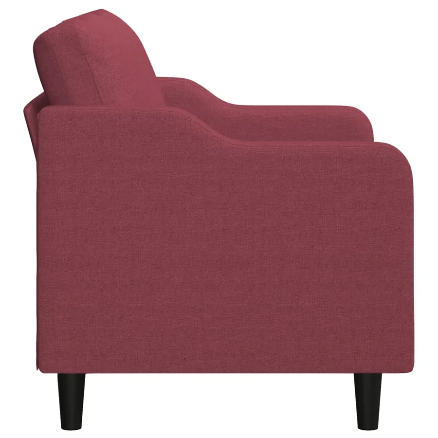 Canapé à 2 places Rouge bordeaux 140 cm Tissu - 4