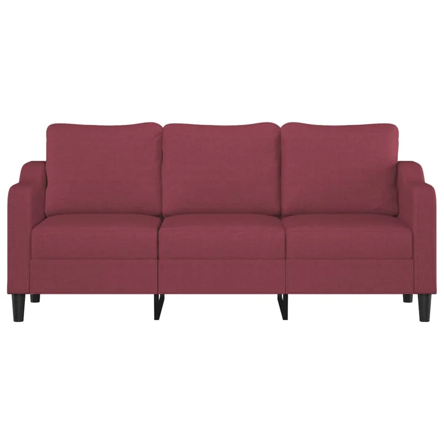 Canapé à 3 places Rouge bordeaux 180 cm Tissu - 3