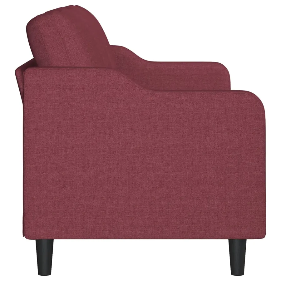 Canapé à 3 places Rouge bordeaux 180 cm Tissu - 4