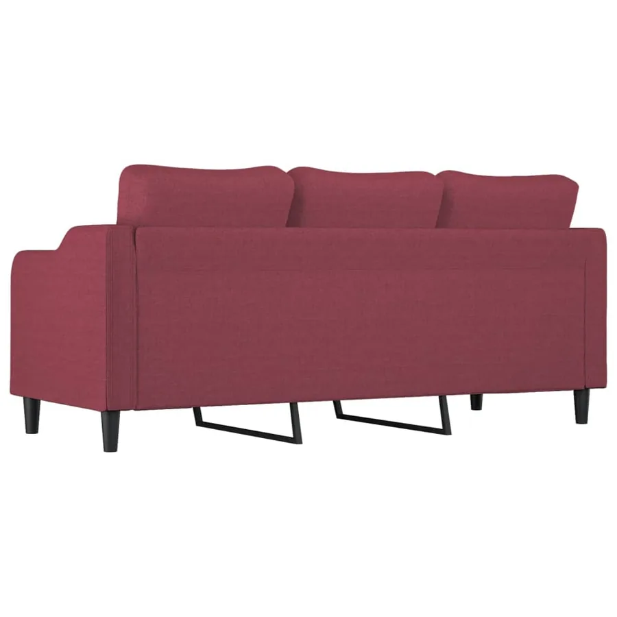 Canapé à 3 places Rouge bordeaux 180 cm Tissu - 5