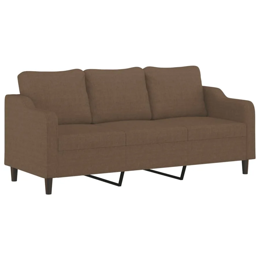 Ensemble de canapés 2 pcs avec coussins Marron Tissu - 4