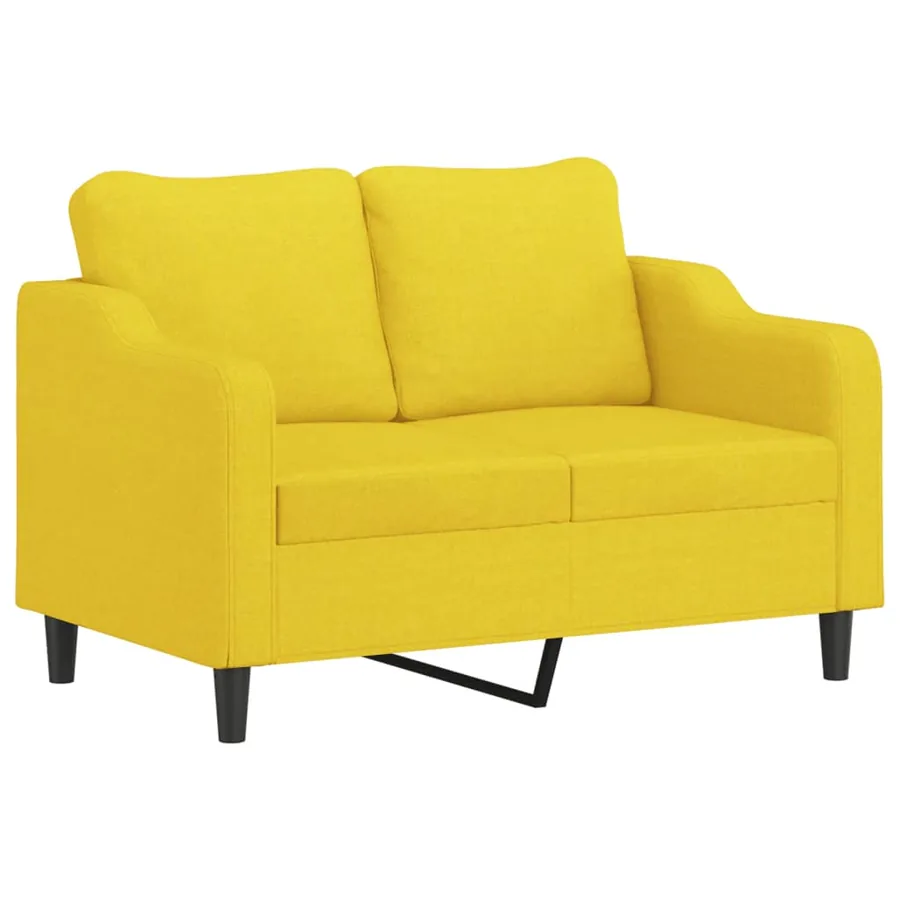 Ensemble de canapés 3 pcs avec coussins jaune clair tissu - 3