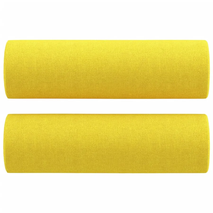 Ensemble de canapés 3 pcs avec coussins jaune clair tissu - 7