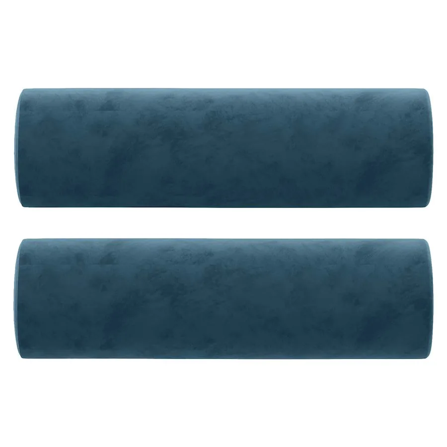 Canapé 2 places avec oreillers décoratifs bleu 140 cm velours - 5