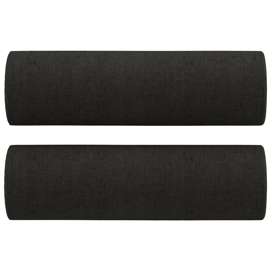 Ensemble de canapés 2 pcs avec coussins noir tissu - 5