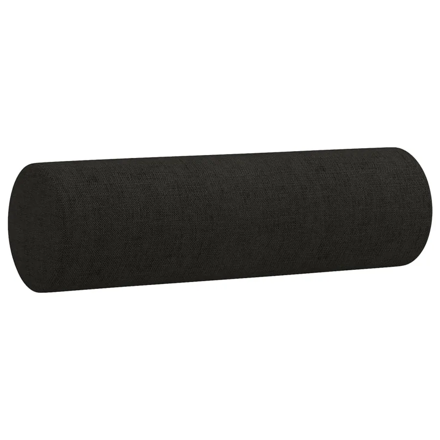 Ensemble de canapés 2 pcs avec coussins noir tissu - 6