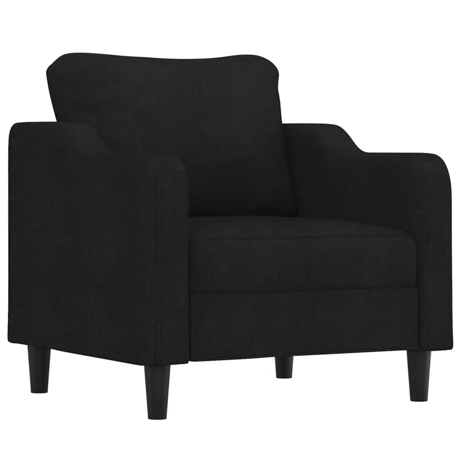 Ensemble de canapés 3 pcs avec coussins noir tissu - 3