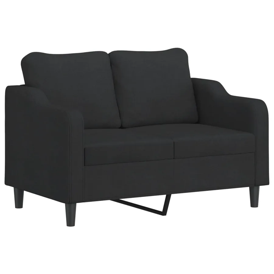 Ensemble de canapés 3 pcs avec coussins noir tissu - 4