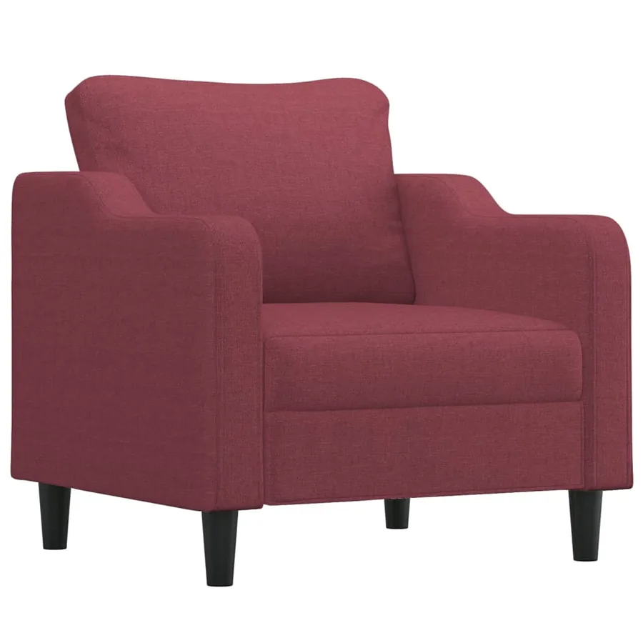 Ensemble de canapés 3 pcs avec coussins rouge bordeaux tissu - 3