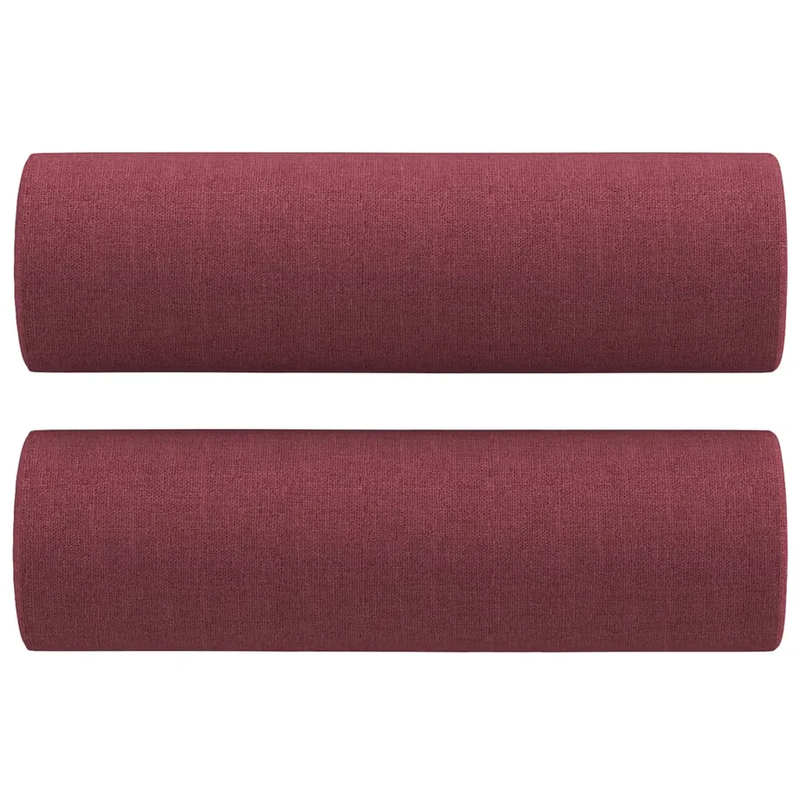 Ensemble de canapés 3 pcs avec coussins rouge bordeaux tissu - 7