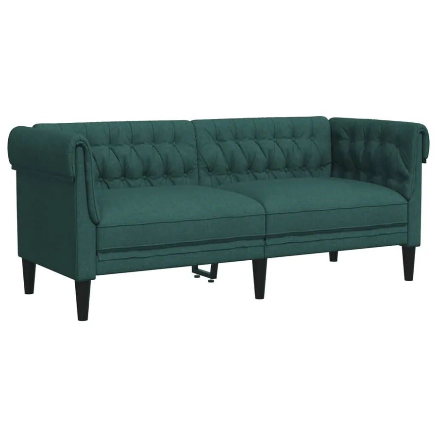 Ensemble de canapés 2 pcs vert foncé tissu - 4