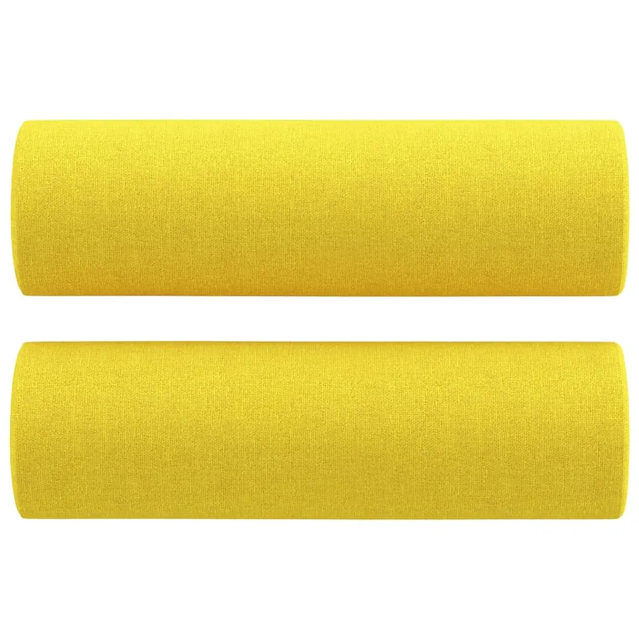 Ensemble de canapés 4 pcs avec coussins jaune clair tissu - 9