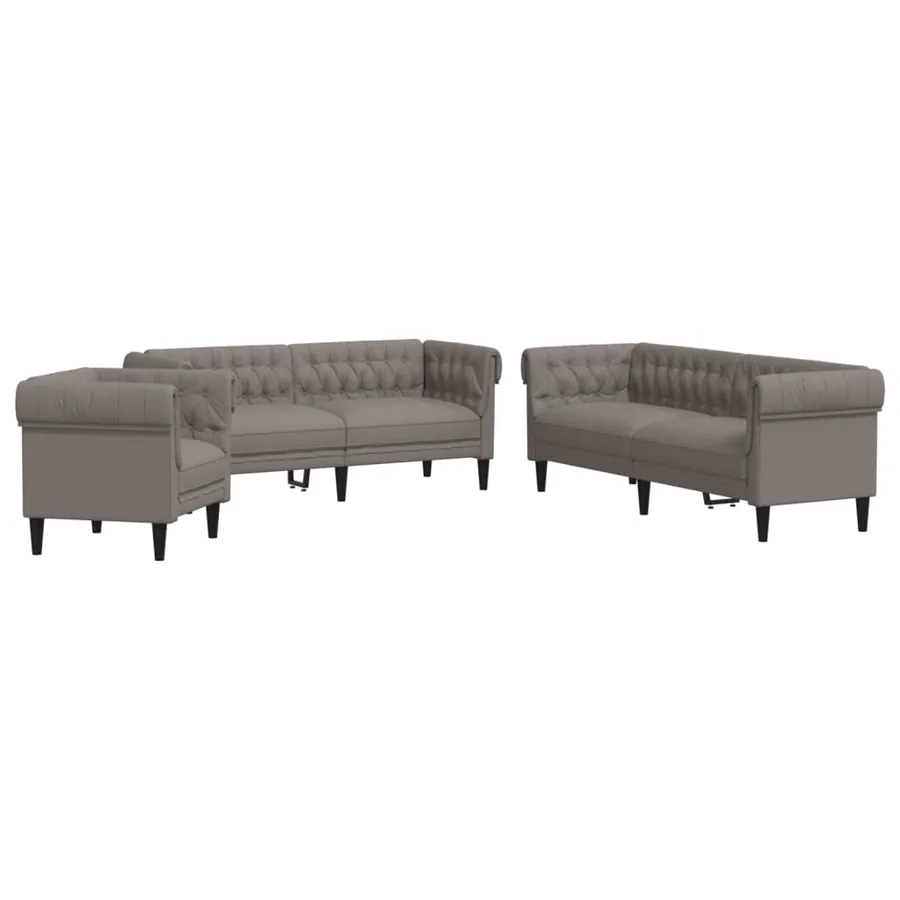 Ensemble de canapés 3 pcs taupe tissu - 2