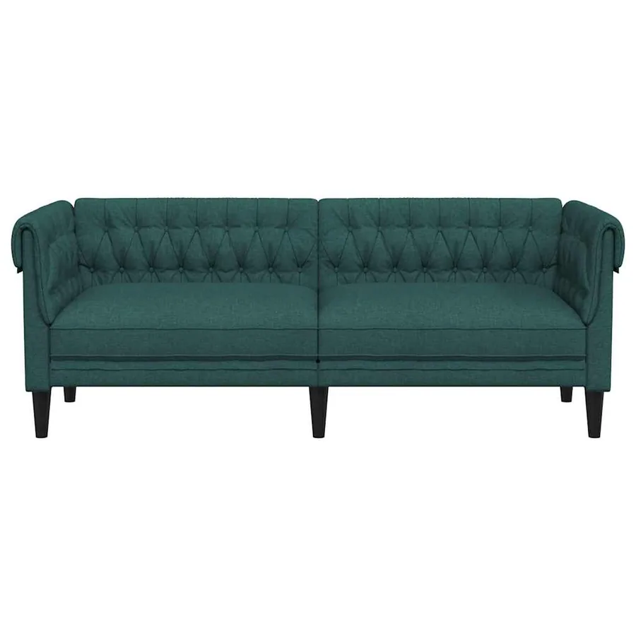 Canapé Chesterfield 3 places vert foncé tissu - 4