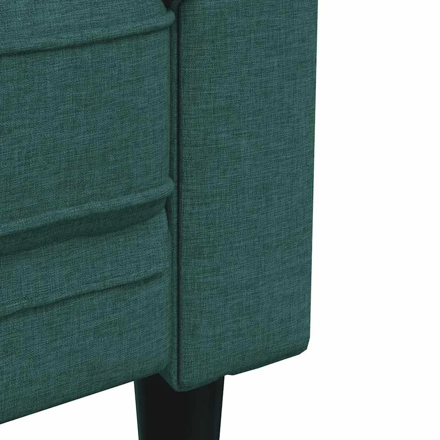 Canapé Chesterfield 3 places vert foncé tissu - 7