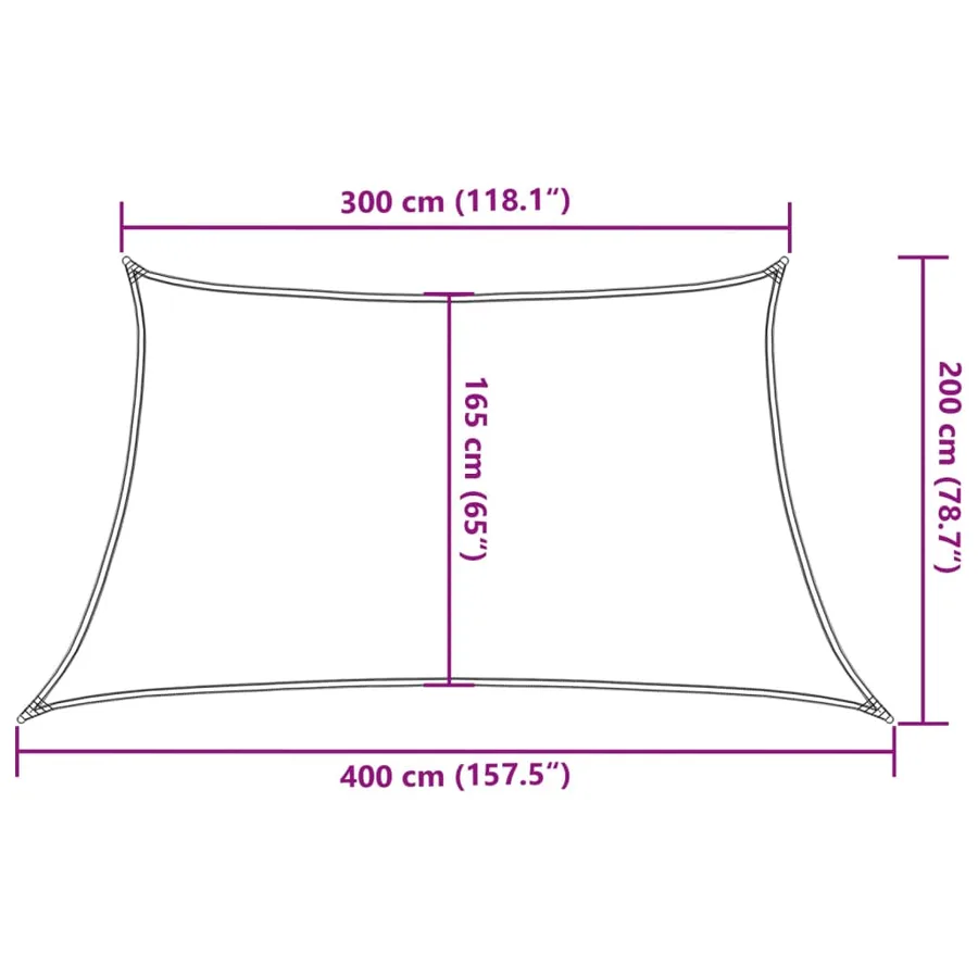 Voile d'ombrage 160 g/m² Beige 3/4x2 m PEHD - 10