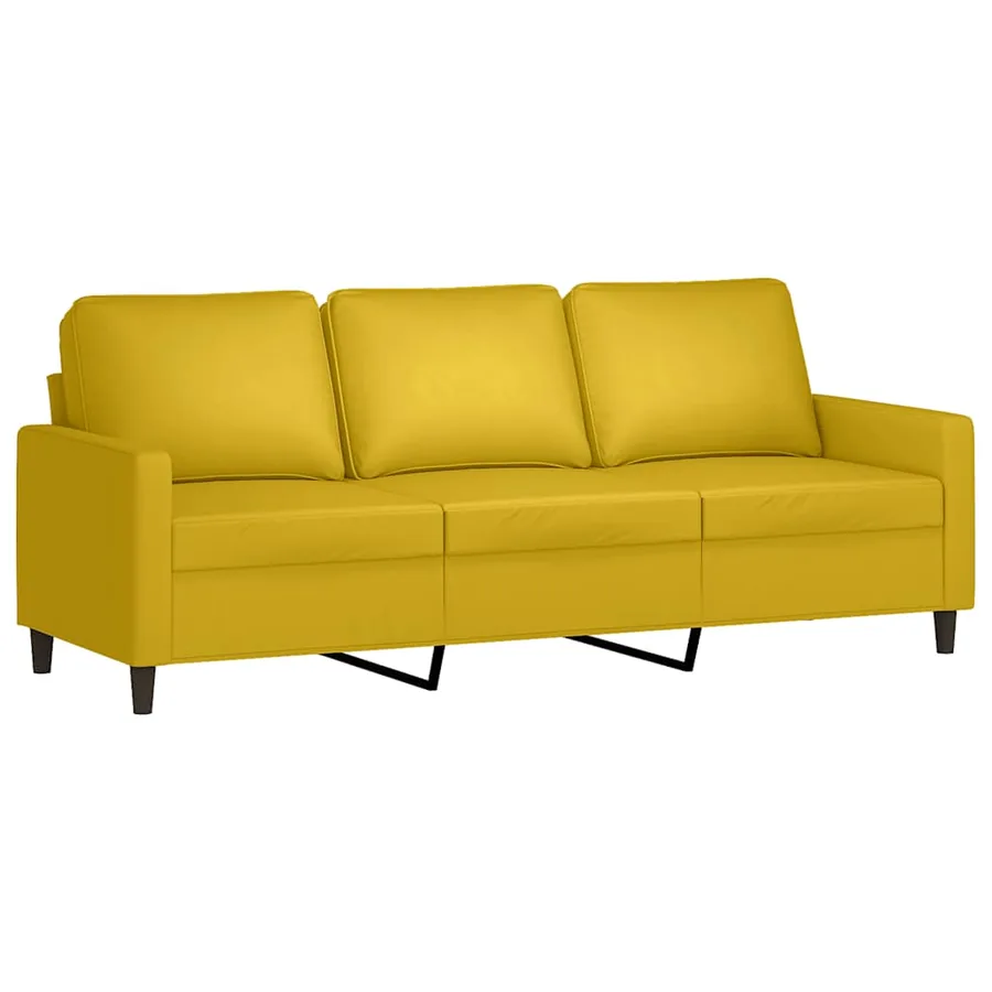 Ensemble de canapés 4 pcs avec coussins jaune velours - 5