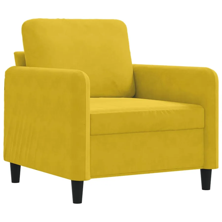 Fauteuil Jaune 60 cm Velours - 2