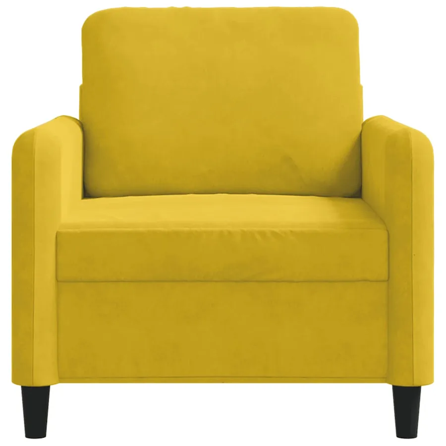 Fauteuil Jaune 60 cm Velours - 4