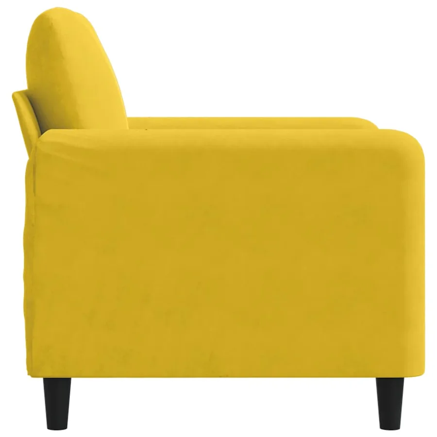 Fauteuil Jaune 60 cm Velours - 5