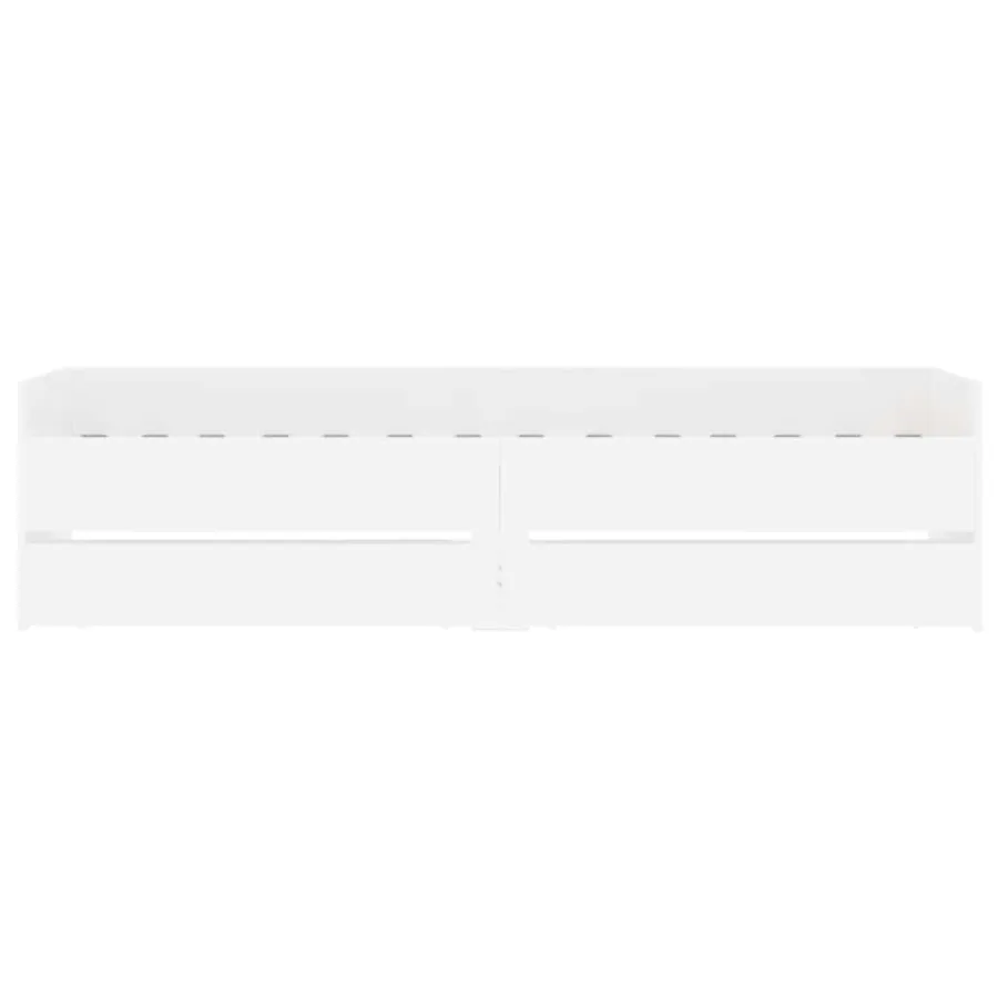 Cadre de lit avec tiroirs sans matelas blanc 90x190 cm - 6