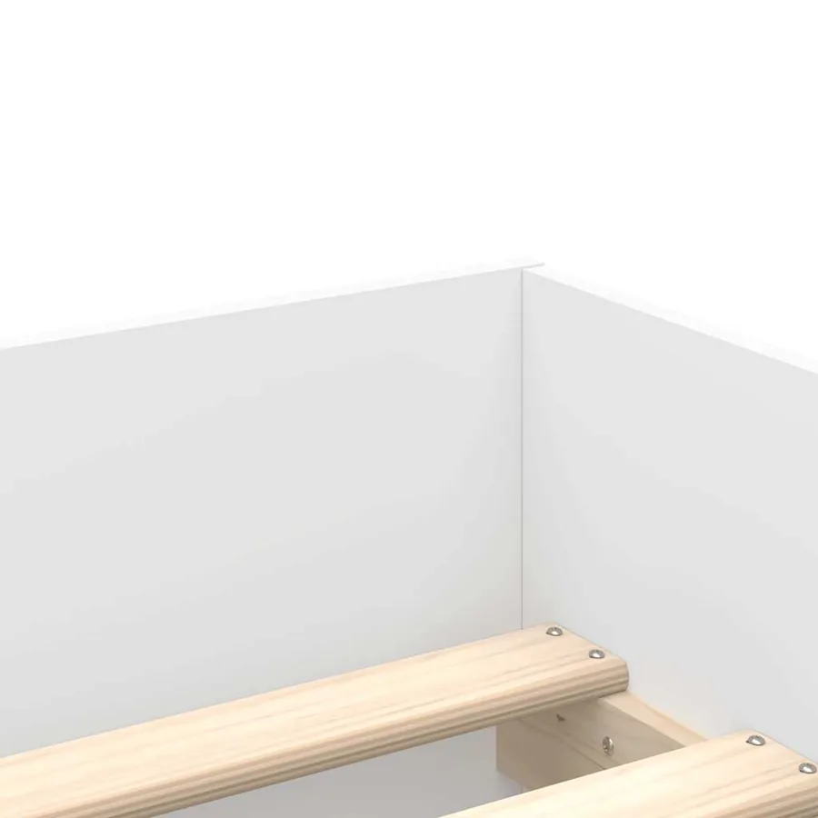 Cadre de lit avec tiroirs sans matelas blanc 90x190 cm - 9