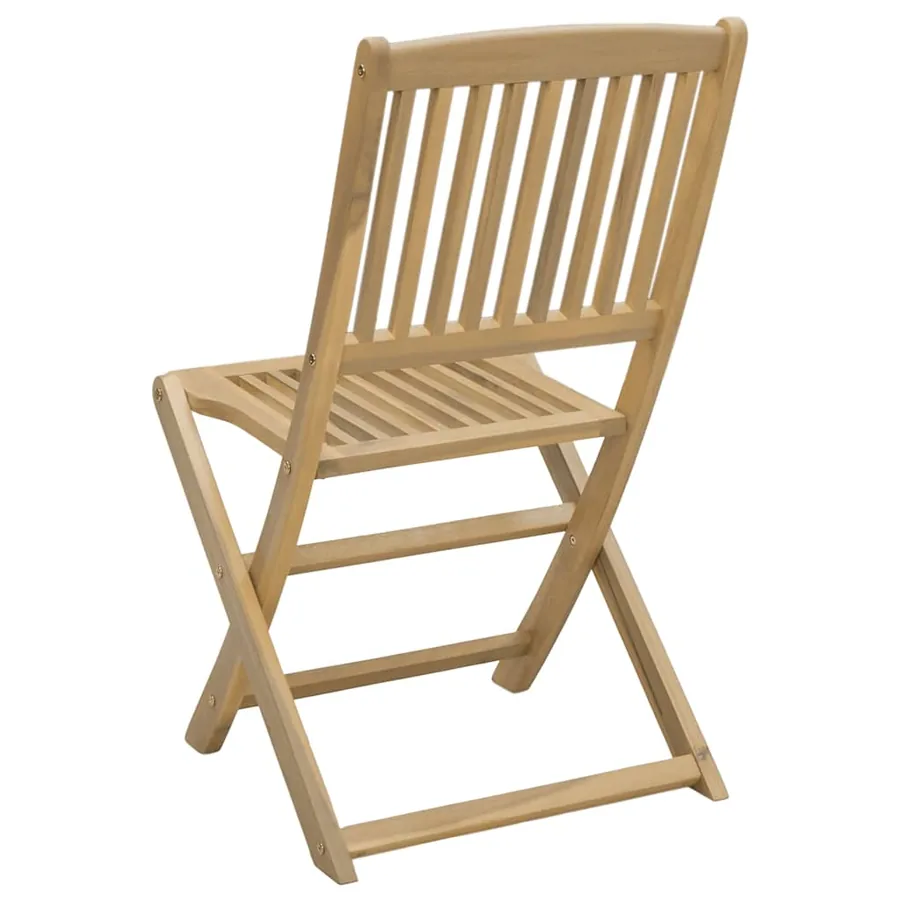Chaises pliables de jardin lot de 4 bois massif d'acacia - 7