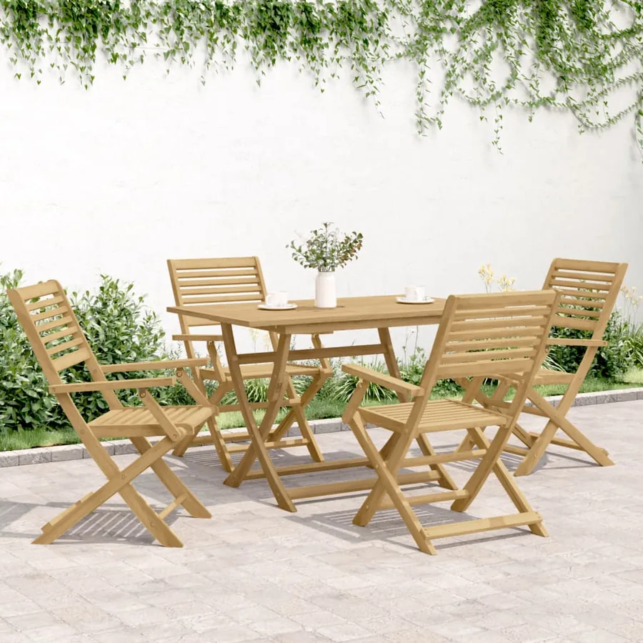 Chaises pliables de jardin lot de 4 bois massif d'acacia - 3