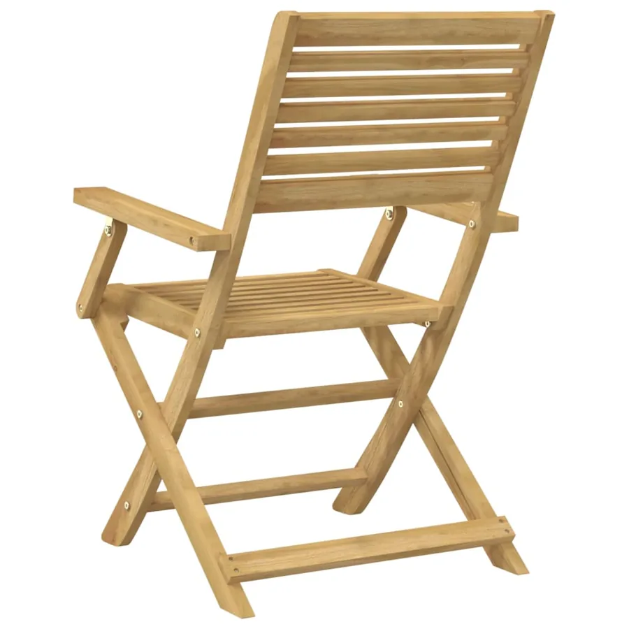 Chaises pliables de jardin lot de 4 bois massif d'acacia - 7