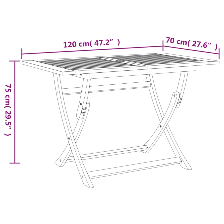 Ensemble à manger de jardin 7 pcs Bois d'acacia solide - 10
