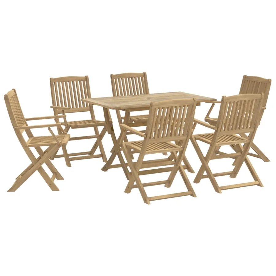 Ensemble à manger de jardin 7 pcs Bois d'acacia solide - 2