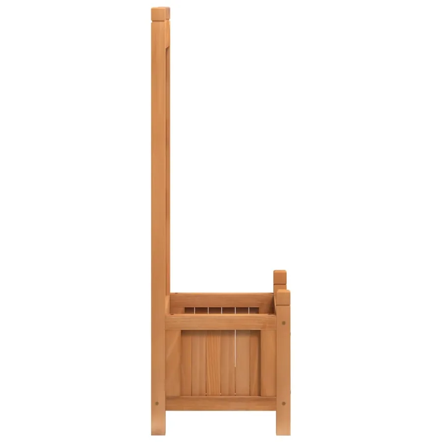 Jardinière avec treillis marron bois massif de sapin - 5