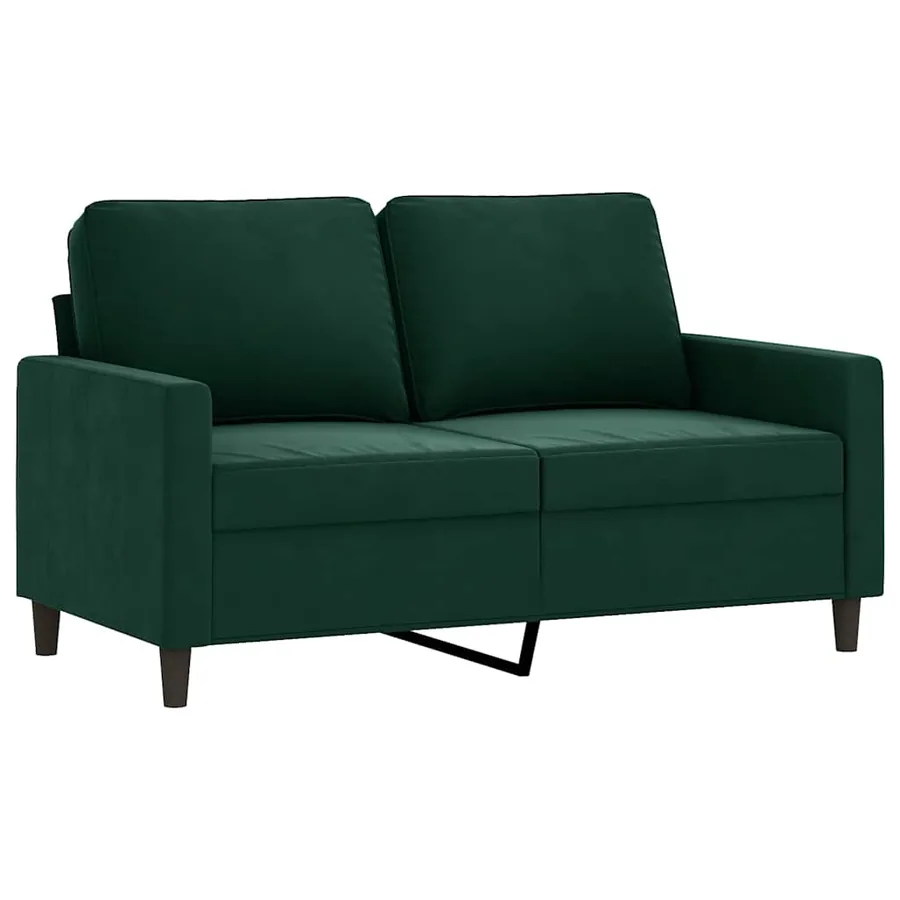Canapé à 2 places Vert foncé 120 cm Velours - 2