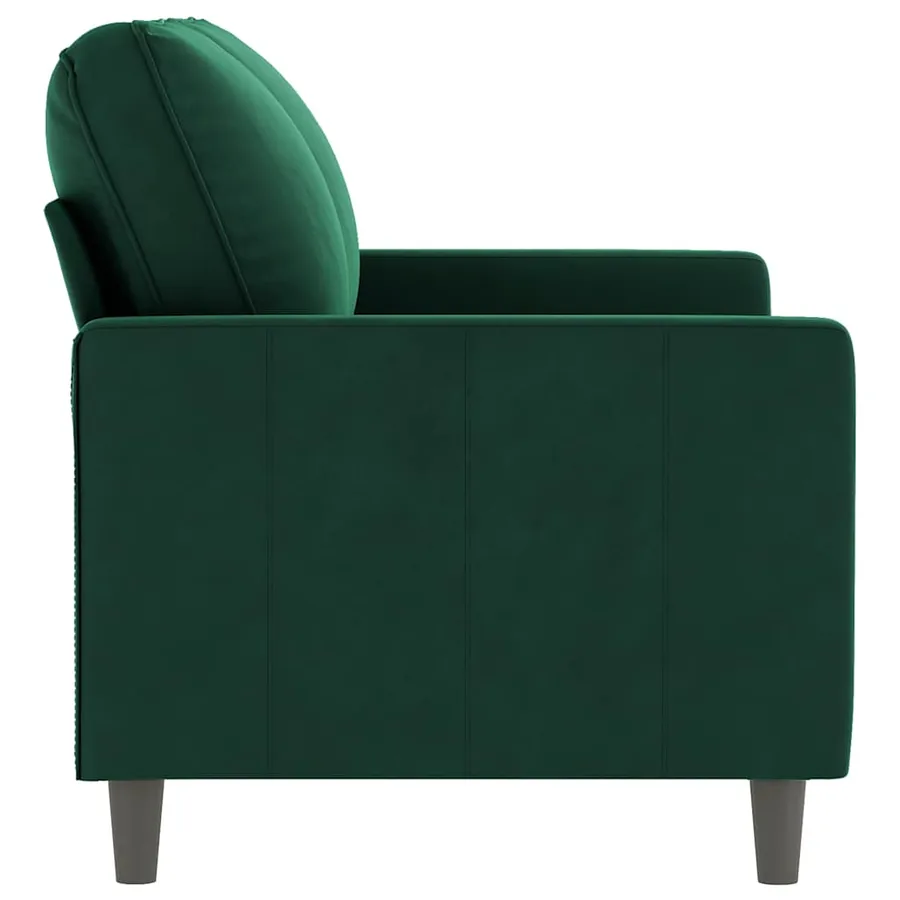 Canapé à 2 places Vert foncé 120 cm Velours - 4