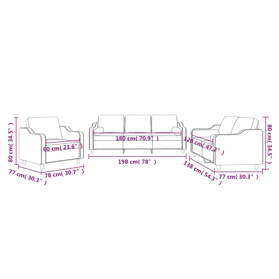 Ensemble de canapés 3 pcs coussins gris clair tissu - 10
