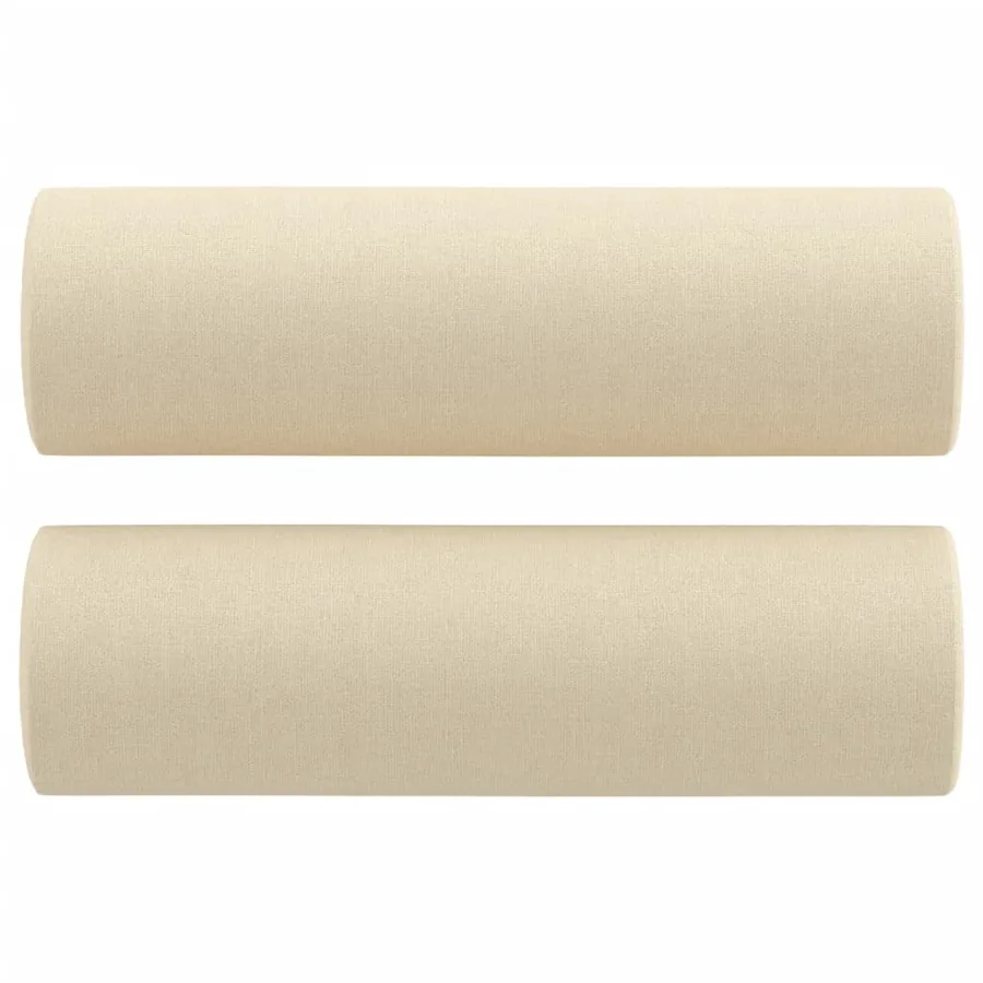 Ensemble de canapés 3 pcs avec coussins crème tissu - 7