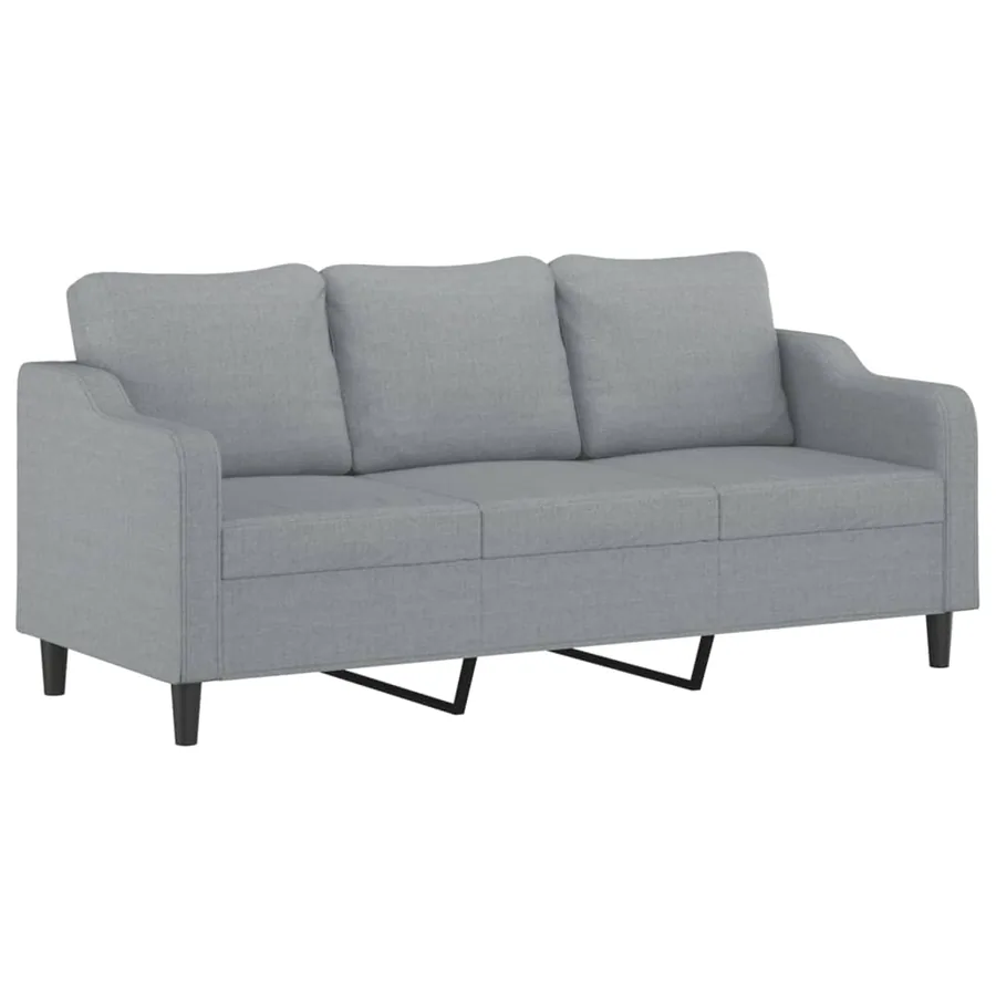 Ensemble de canapés 4 pcs avec coussins Gris clair Tissu - 5