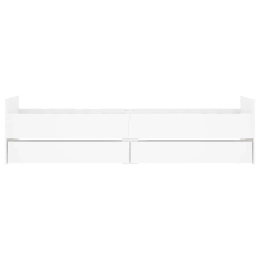 Cadre de lit avec tiroirs sans matelas blanc 90x190 cm - 6