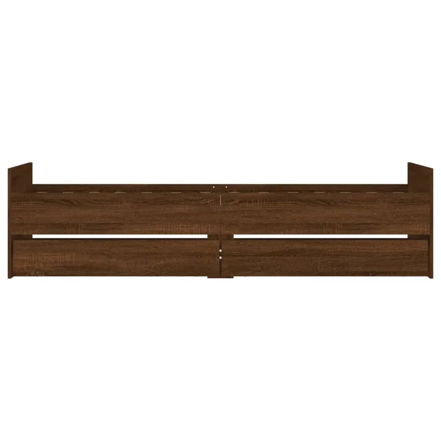 Cadre de lit avec tiroirs sans matelas chêne marron 90x190 cm - 6