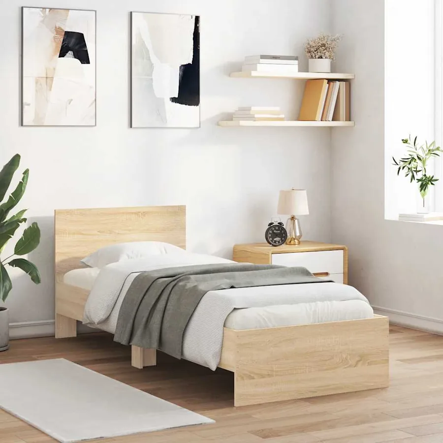 Cadre de lit sans matelas avec tête de lit 90x190 cm