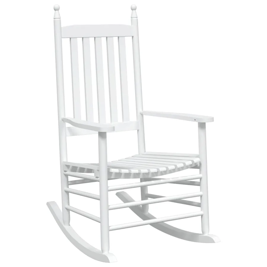 Chaises à bascule sièges incurvés lot de 2 blanc sapin massif - 4